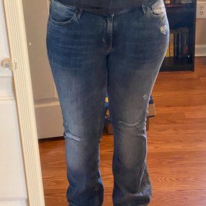 H&M Distressed Boot Cut Flare Low Waist Jeans Size 34x32